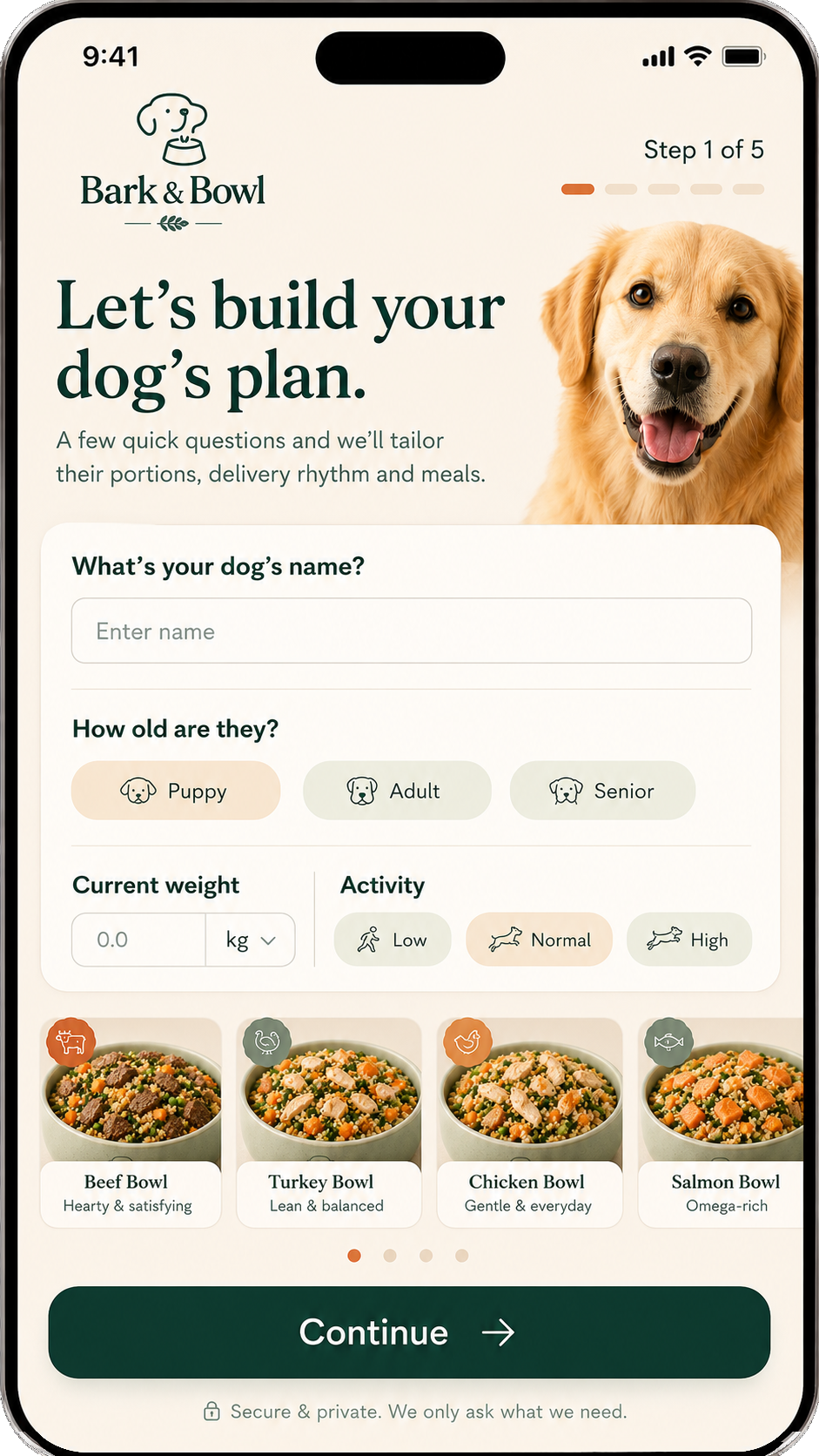 Fresh meals built around your dog.